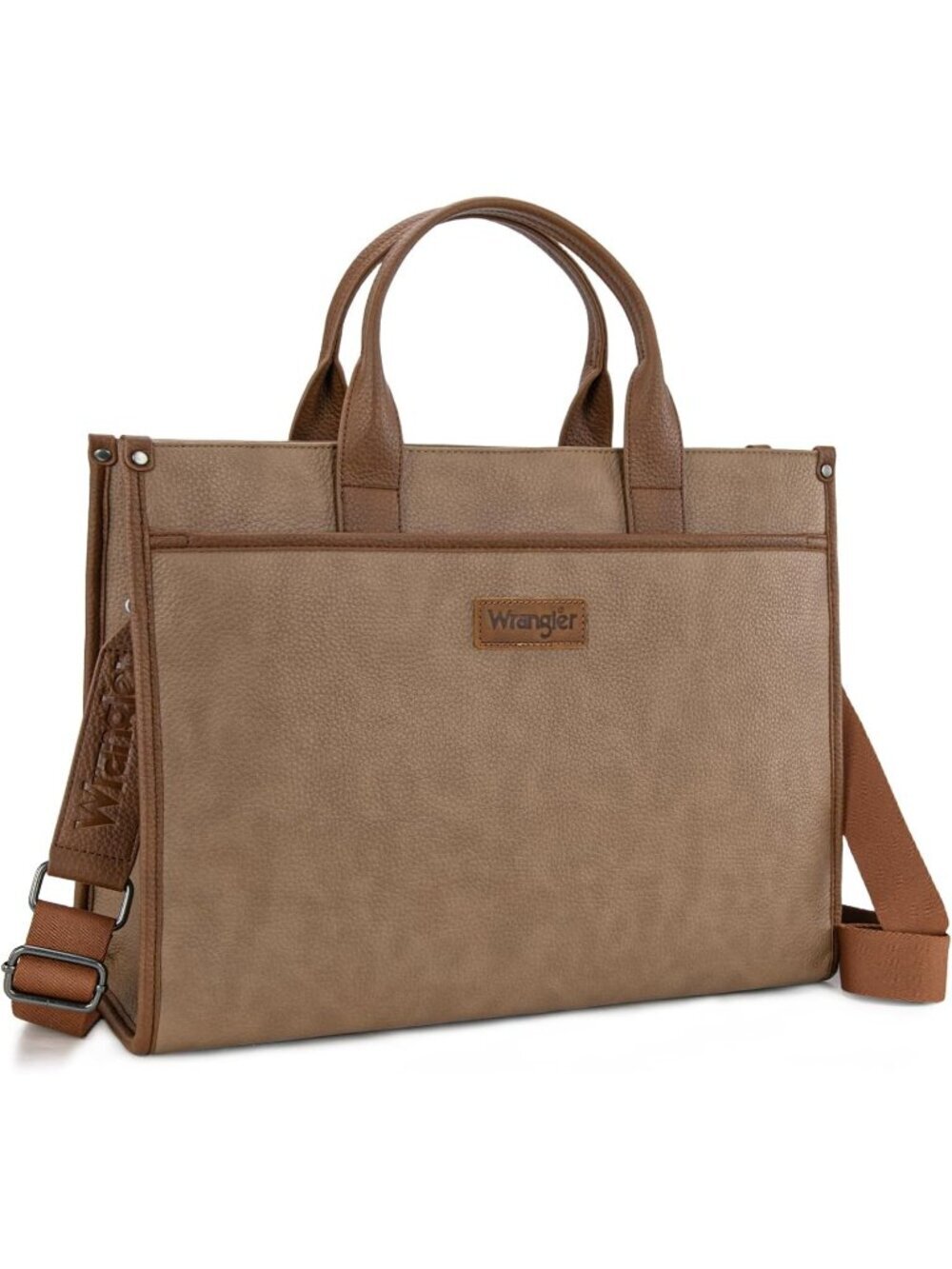 Women's Khaki Business Briefcase Handbag Adjustable Shoulder Strap Tote Bag